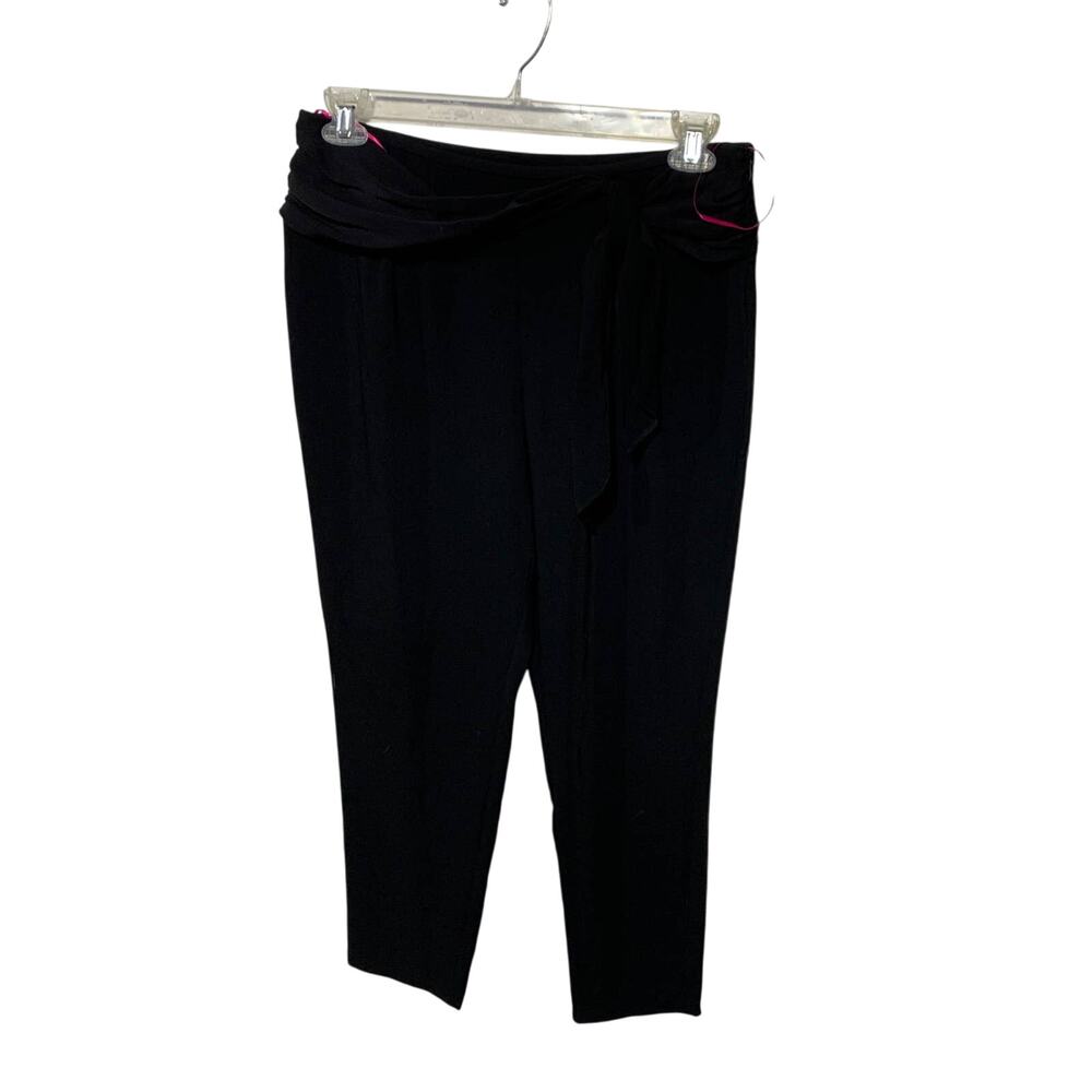 Catherine Malandrino high waist ankle Black side tie dress pants size 6 amazing